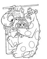 coloriage les deux monstres et la fillette